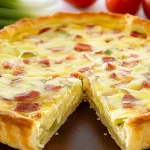 Tarte aux Poireaux, Jambon et Béchamel